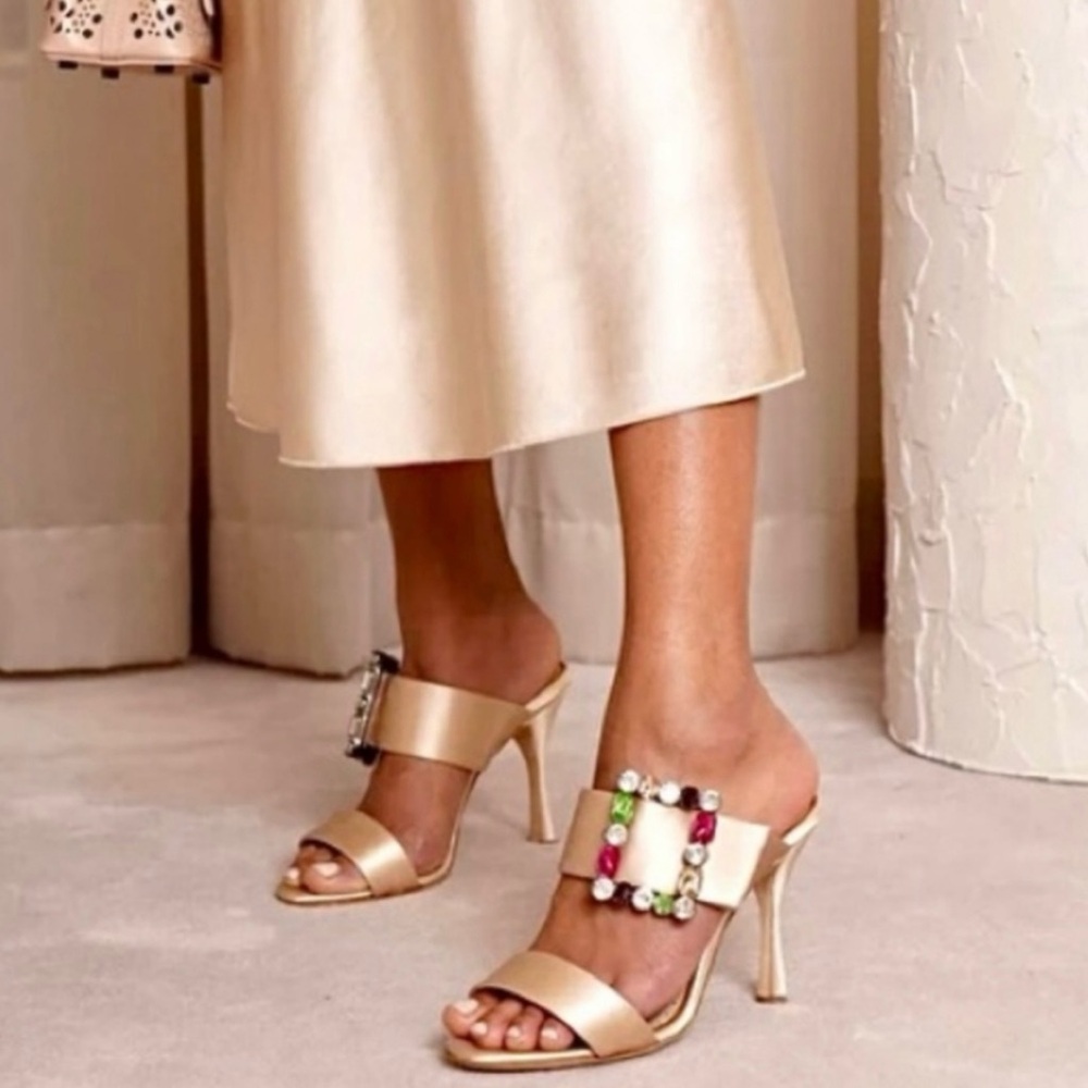 Manolo Blahnik Verda crystal embellished buckle sandals